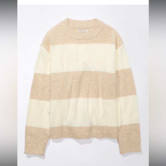 American Eagle relaxed fit Striped Cashmere feel Crewneck Sweater- size S - Picture 1 of 12